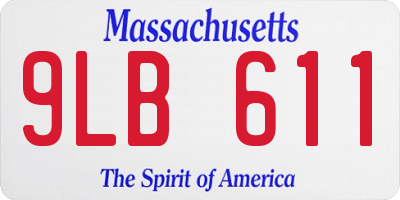 MA license plate 9LB611