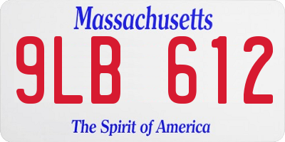 MA license plate 9LB612