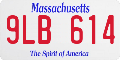 MA license plate 9LB614