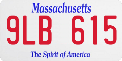 MA license plate 9LB615