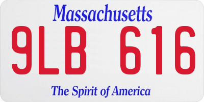 MA license plate 9LB616