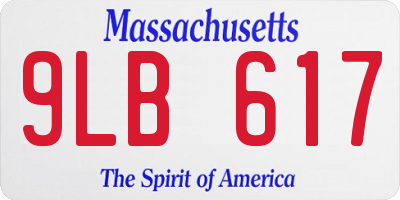 MA license plate 9LB617