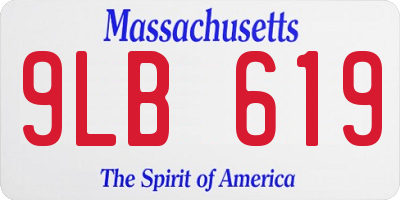 MA license plate 9LB619