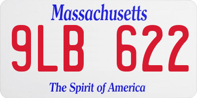 MA license plate 9LB622