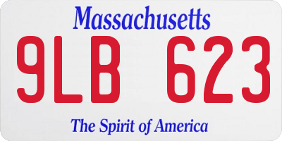 MA license plate 9LB623