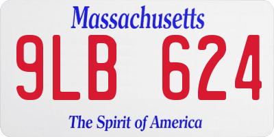 MA license plate 9LB624
