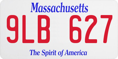 MA license plate 9LB627