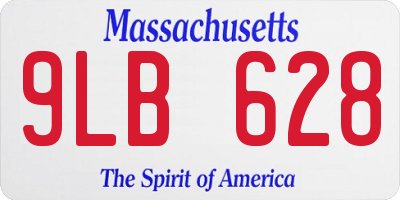MA license plate 9LB628