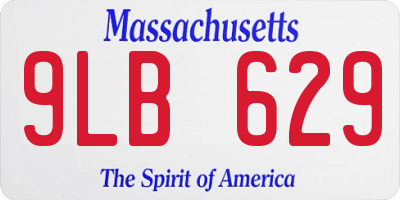 MA license plate 9LB629