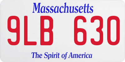 MA license plate 9LB630