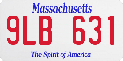 MA license plate 9LB631