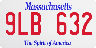 MA license plate 9LB632