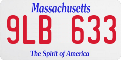 MA license plate 9LB633