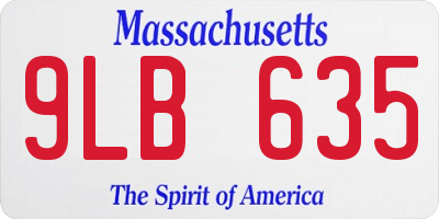 MA license plate 9LB635