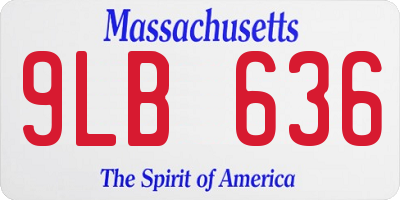 MA license plate 9LB636