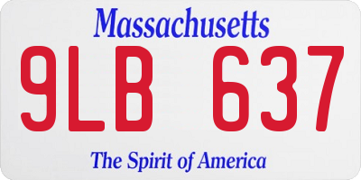 MA license plate 9LB637