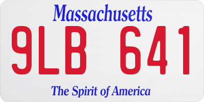 MA license plate 9LB641