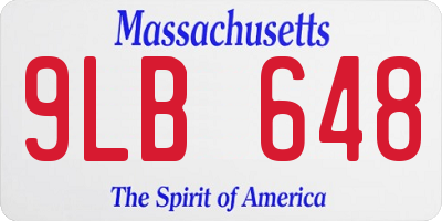 MA license plate 9LB648