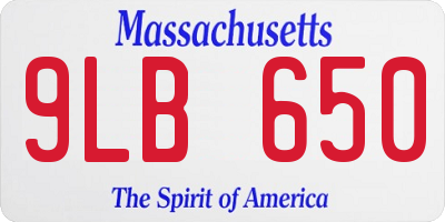 MA license plate 9LB650