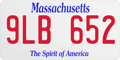 MA license plate 9LB652