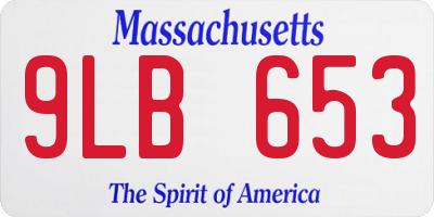 MA license plate 9LB653