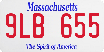 MA license plate 9LB655
