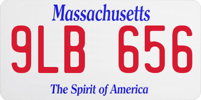 MA license plate 9LB656