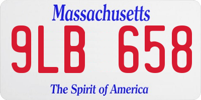 MA license plate 9LB658