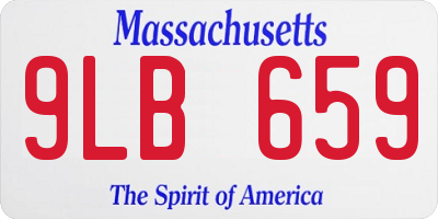 MA license plate 9LB659
