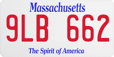 MA license plate 9LB662
