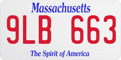 MA license plate 9LB663