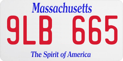 MA license plate 9LB665