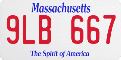 MA license plate 9LB667