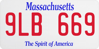 MA license plate 9LB669