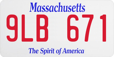 MA license plate 9LB671