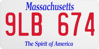 MA license plate 9LB674