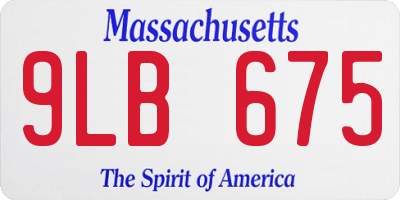 MA license plate 9LB675