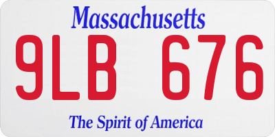 MA license plate 9LB676
