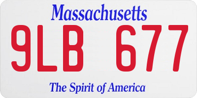 MA license plate 9LB677