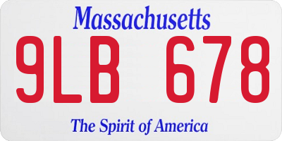 MA license plate 9LB678