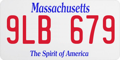 MA license plate 9LB679