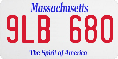 MA license plate 9LB680