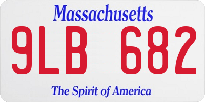 MA license plate 9LB682