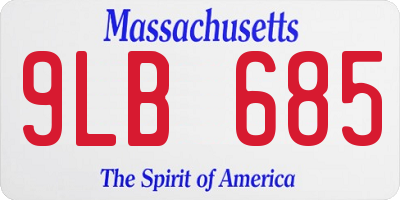 MA license plate 9LB685