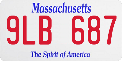 MA license plate 9LB687