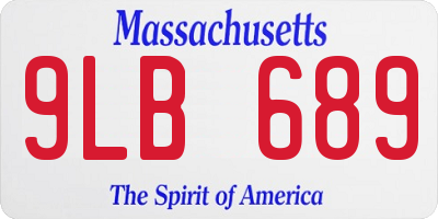 MA license plate 9LB689
