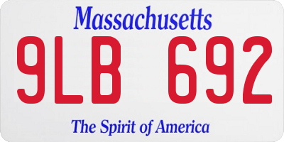 MA license plate 9LB692