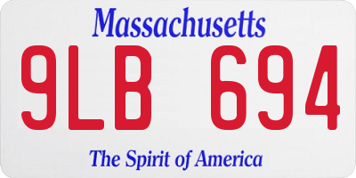 MA license plate 9LB694