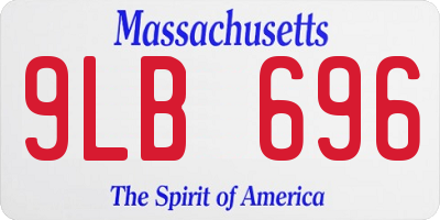 MA license plate 9LB696