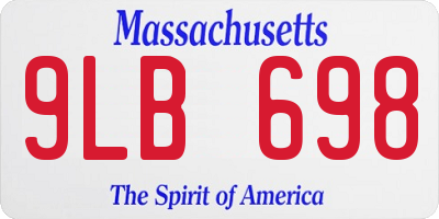 MA license plate 9LB698